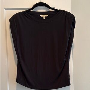 Banana Republic Black Muscle Tee with Puff Sleeves and Sleeveless Design
